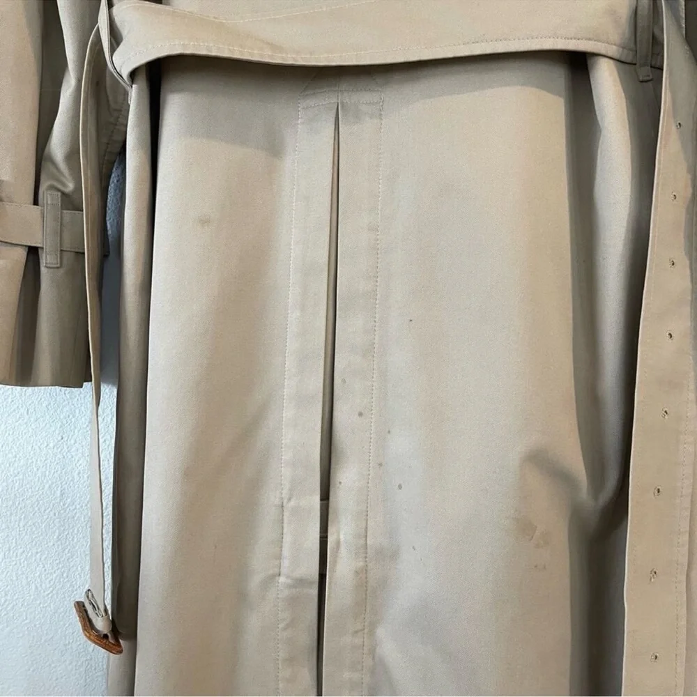 Burberry Vintage Women's Tan Cotton Long Trench Coat w/ Belt (10 L) - Picture 13 of 15